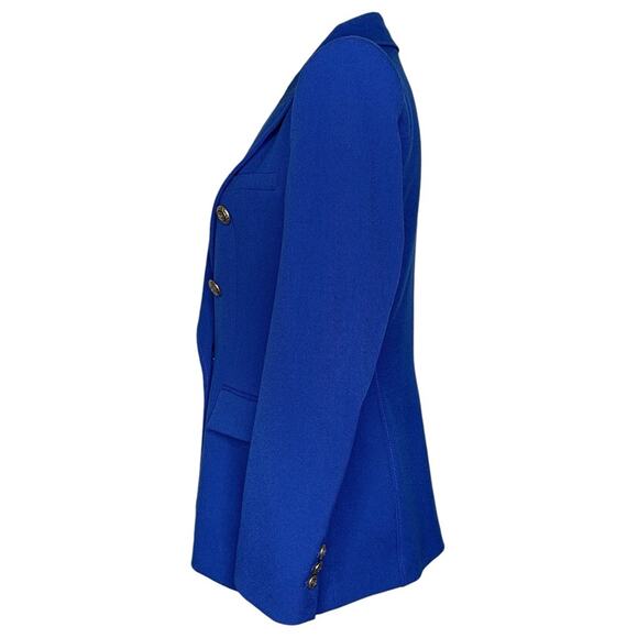 Zara Double Breasted Cobalt Blue Gold Button Crepe Blazer Kate Middleton Size XS - Picture 7 of 15